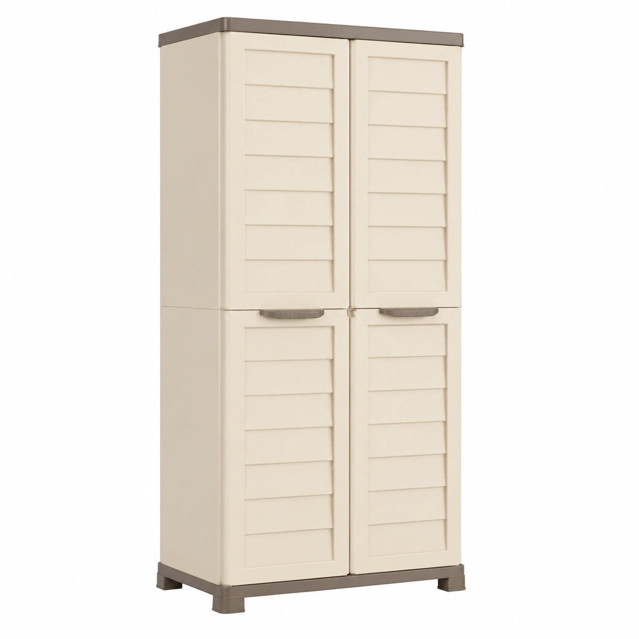 Deconation - Armario Alto Multifuncional para Interior y Exterior, 76x46x168 cm, Beige y Marrón