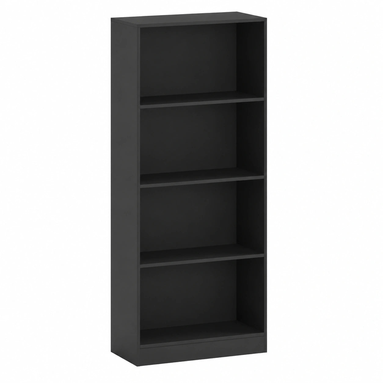 Estantería de Madera Negra de 4 Niveles para Oficina y Sala