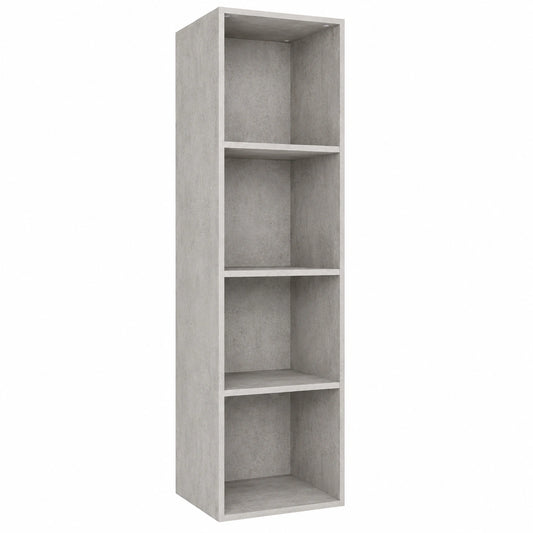 Estantería Modular Convertible para TV y Libros, 4 Niveles, Color Gris Cemento