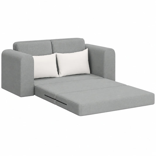 Futón convertible gris claro 3 plazas para salón 148 x 71 x 83 cm