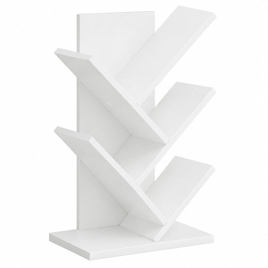 Estantería en Forma de Árbol de 5 Niveles, Ahorro de Espacio, para Hogar u Oficina, Color Blanco Crema