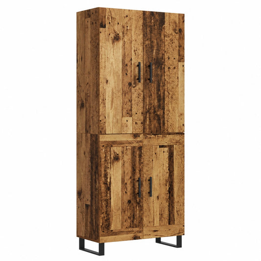 Elegante vitrina moderna de madera y cristal, 2 piezas, 69,5 x 34 x 180 cm, ideal para sala, comedor o cocina