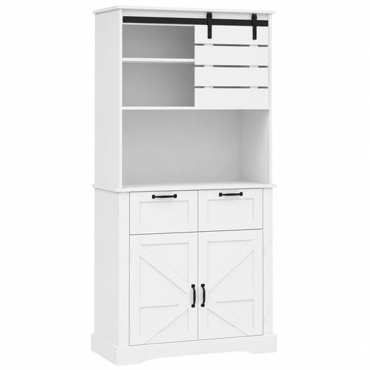 Armario Multifuncional de Cocina con Estación de Carga y Puerta Corredera