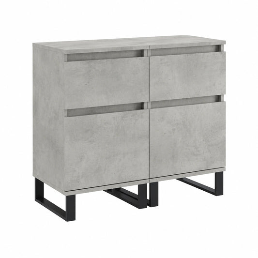 Conjunto de Gabinetes Grises de Madera 40x35x70 cm para Comedor y Sala